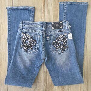 Miss Me Crystal Rose Bootcut Jeans - Style #JP6080B